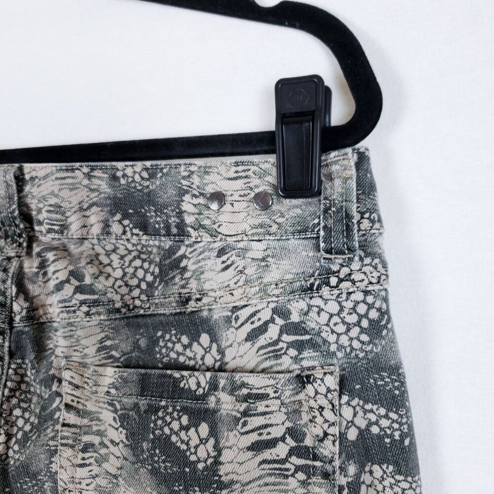 Cabi Snakeskin Jeans Womens 10 Slim Straight Modern Neutral Office Capsule Gray - Picture 7 of 10